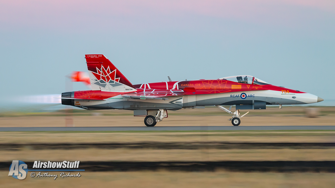 CF-18 Hornet &quot;Canada 150&quot; takeoff roll w/afterburner