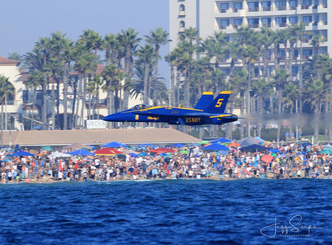 Blue Angel #5, Commander Frank Weisser on the Sneak Pass at the Huntington Beach Airshow
