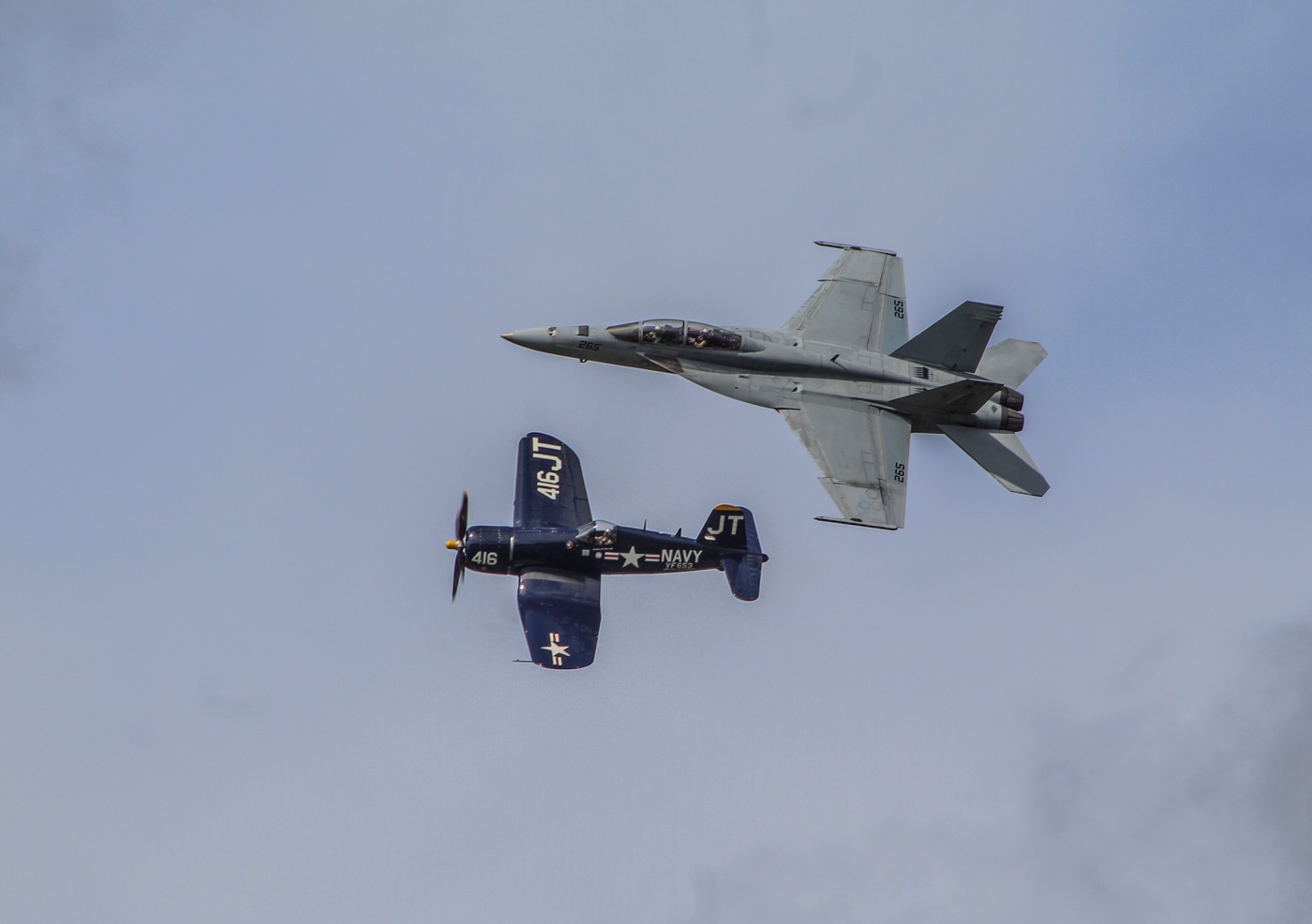 The Rhino and Corsair as part of the Navy Tailhook Legacy Flight
